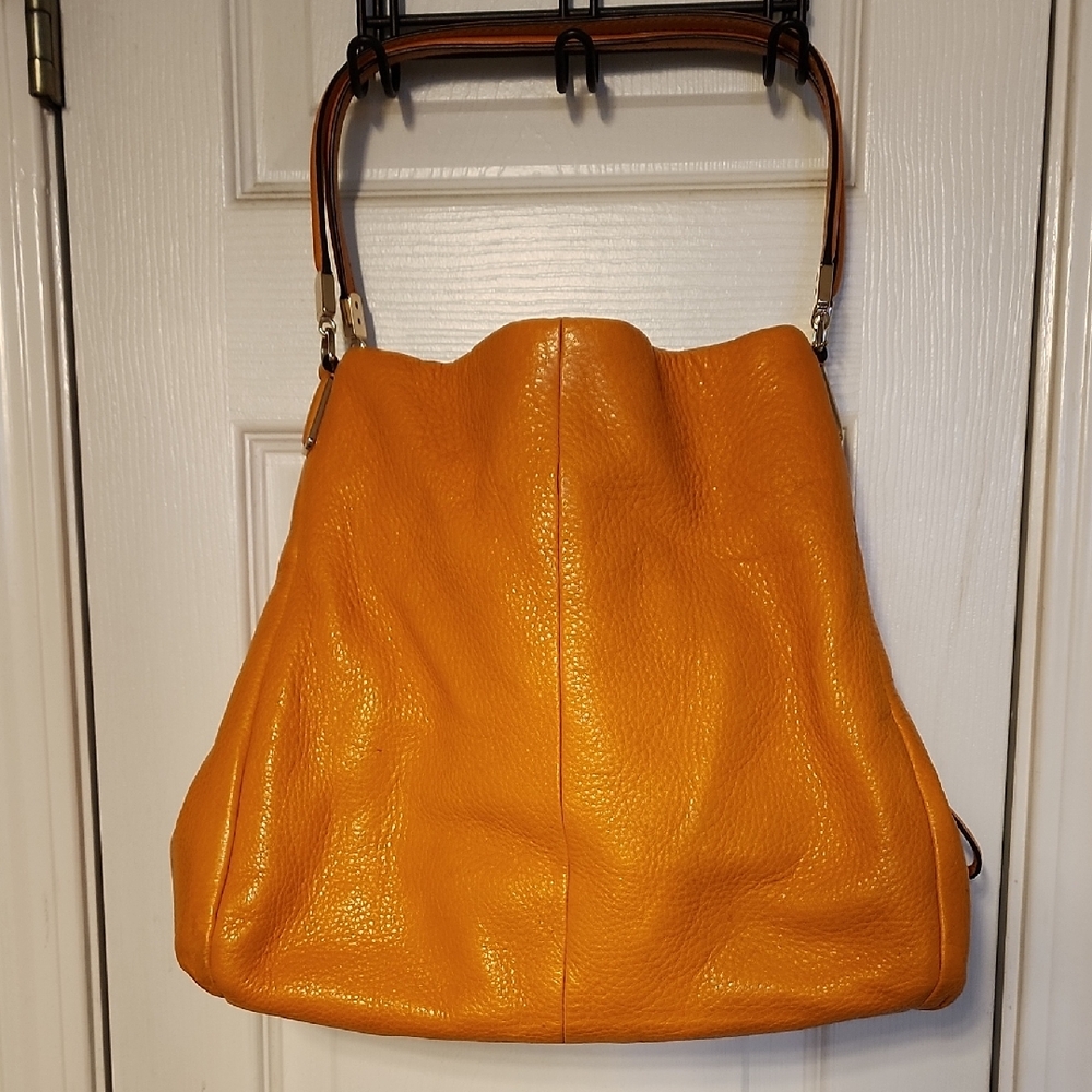 Coach Vibrant Orange Leather Hobo Bag
